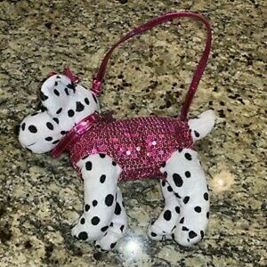 1/3 Poochie & Co. Plush Dalmatian Dog purse pink s
